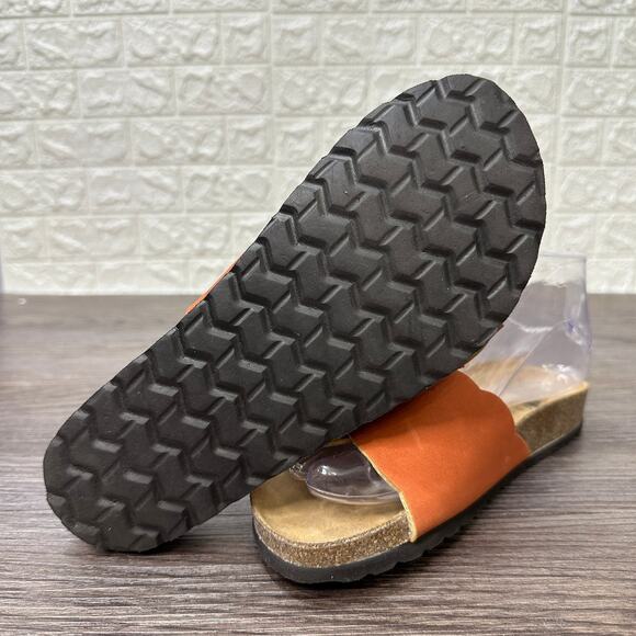 Cliffs 'Goyle' by White Mountain Sandals Orange Slides Women's 6M Metal Buckle - Picture 7 of 10